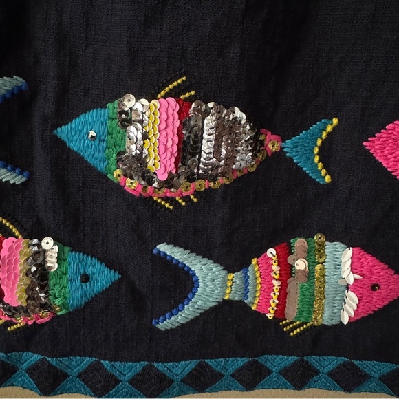 Talbots Embroidered Sequin Fish Sheath Dress Size 4 - Picture 8 of 10